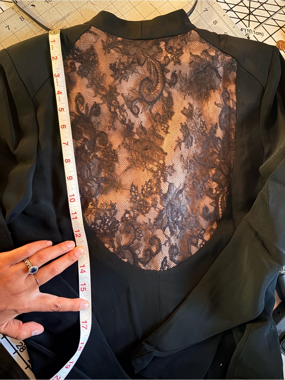 Vintage Albert Nipon black long sleeve dress size 8 MADE IN USA - Picture 9 of 11